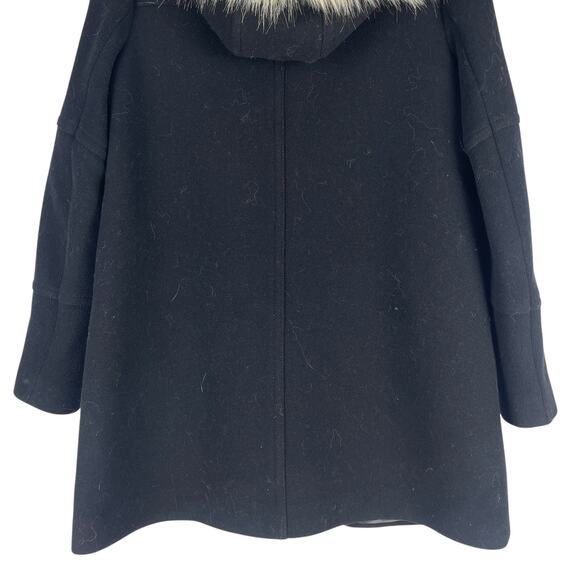 J. Crew Italian Stadium Cloth Wool Chateau Parka Coat Black Size 2 - Picture 8 of 9